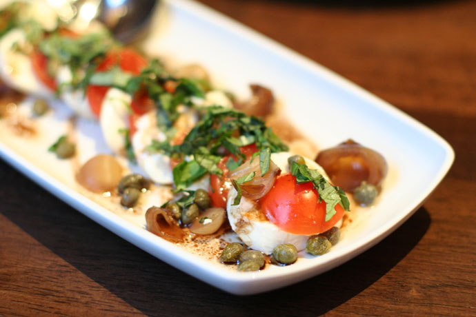 Caprese salad (Tomato and boccocini) $11 from Anduccis pub in downtown Vancouver.