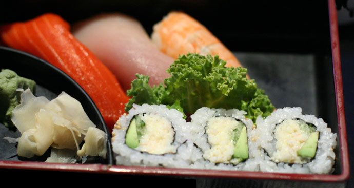 California roll and nigiri sushi