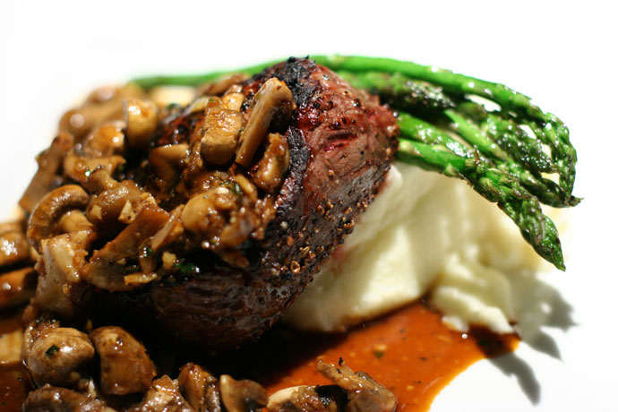 Sirloin steak at Cactus Club (with mushrooms)