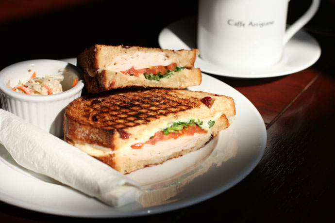 Smoked Turkey Panino ($8.49) and Tall Caffe Americano ($2.45) from Caffe Artigiano in Burnaby.