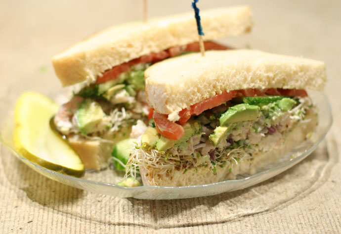 Shrimp Sandwich ($8.00) from Calhouns Bakery and Cafe in Vancouver BC Canada.