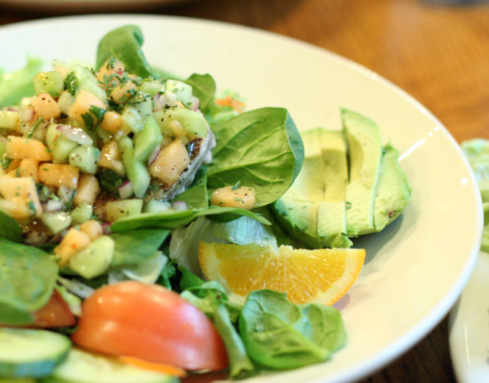 Yellowfin Tuna Salad with tropical salsa and avocado