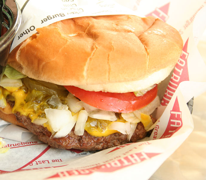 Hamburger at Fat Burger.