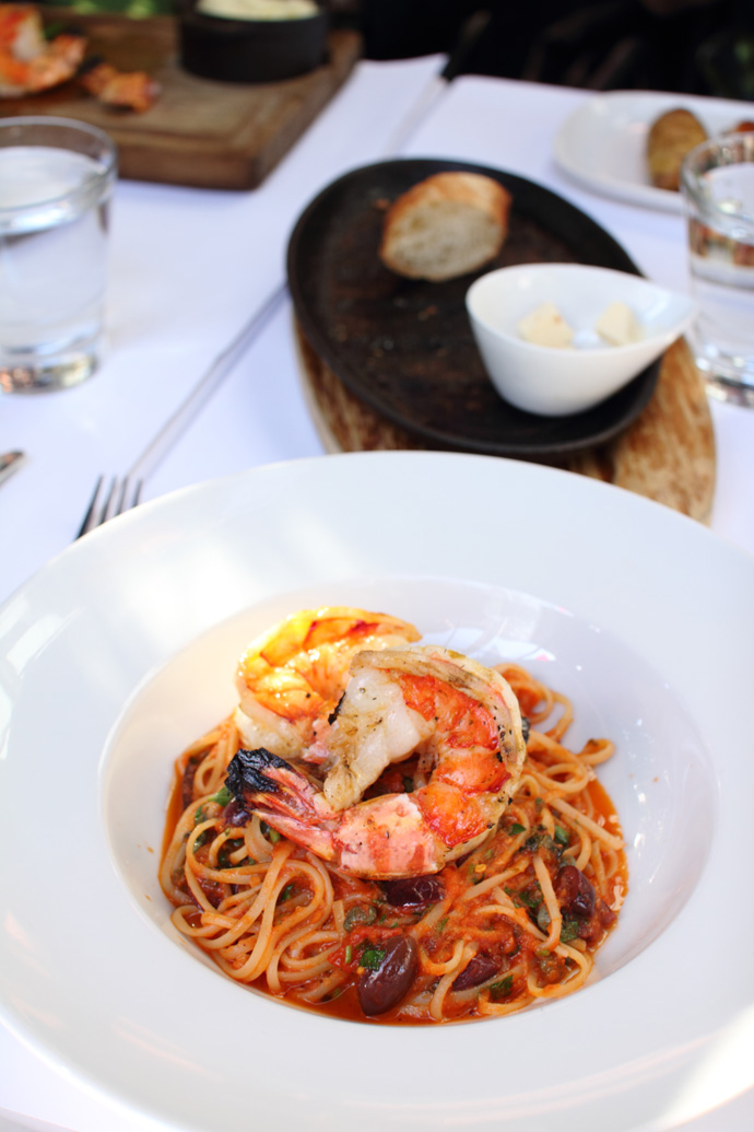 Yummy Seafood Linguine pasta from Glowbal Grill in downtown Vancouver BC Canada.