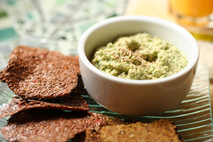 Raw Vegan Zucchini Hummus and Crackers ($7.50) from Gorilla Foods in Vancouver.