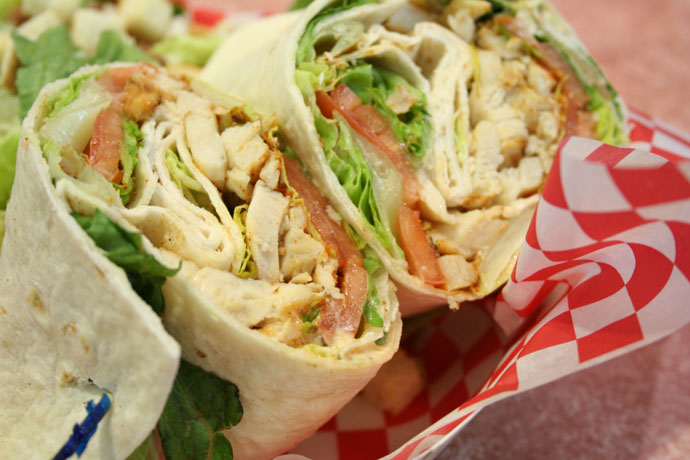 Cajun chicken wrap