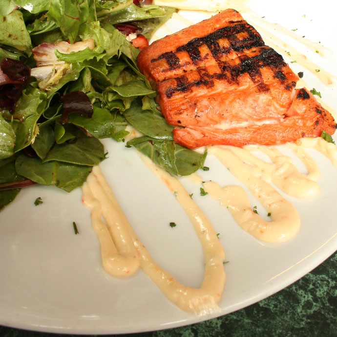 Fresh grilled BC salmon with salad