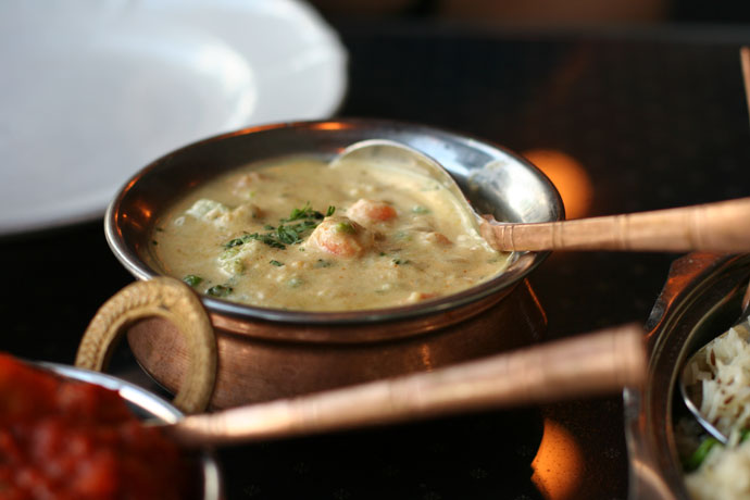 Closeup of Vegetable Korma ($10.95) from Indian Oven restaurant in Vancouver.