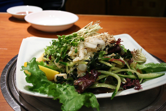 Korean Seafood Salad from Insadong Restaurant in Coquitlam, BC, Canada.