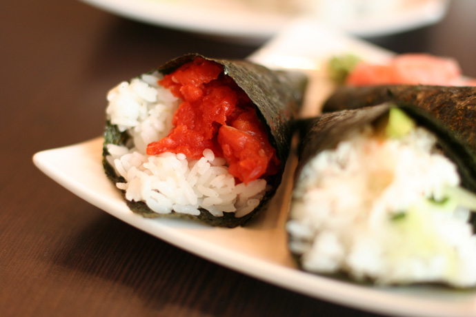 Another shot of the Japanese Sushi Cone Combo from Junsei Japanese Restaurant in Vancouver BC Canada.