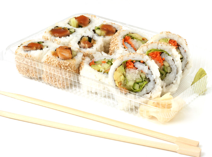 Teriyaki Chicken roll sushi and Vegetarian Sushi