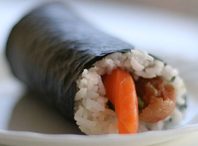 Sushi roll burrito (Japanese fast food)