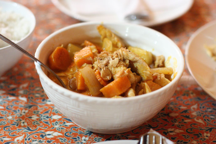 Indian Thai Curry with Potatoes and Chicken ($12.95) from Little Thailand Restaurant in Port Moody, BC, Canada.