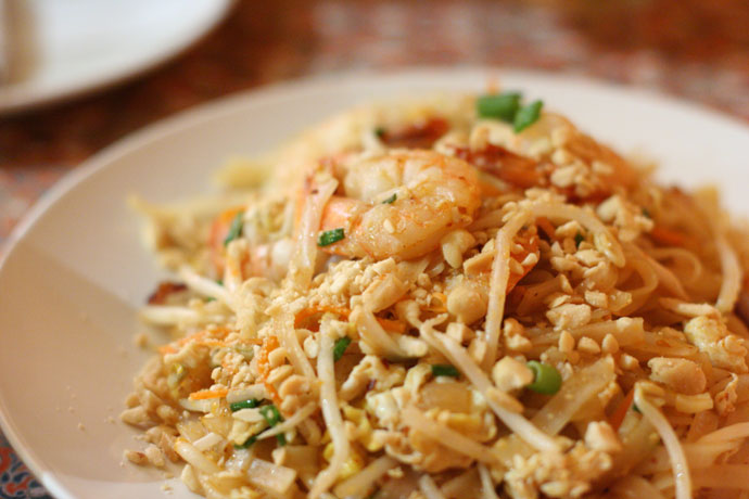 Pad Thai ($12.95) - a national dish of Thailand, served at Little Thailand Restaurant in Port Moody, BC, Canada.