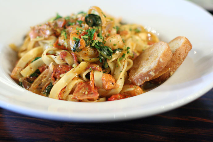 Seafood fettucini