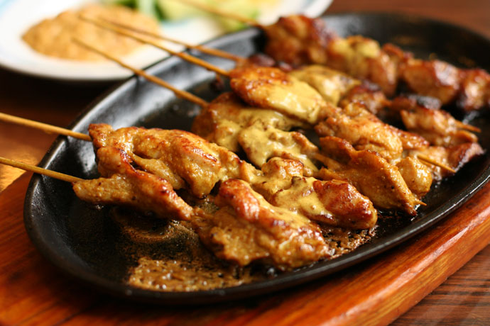 Chicken Satay skewers at Mui Garden restaurant in Richmond (around $5)