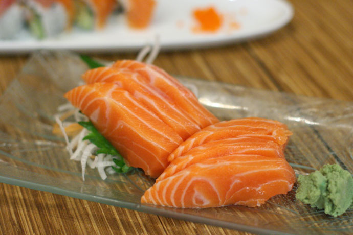 Salmon sashimi from Nikkyu Japanese Restaurant.