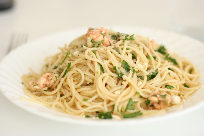 Pasta with Shrimp Scampi