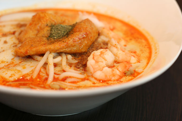 A Singaporean dish, the Laksa Prawns ($9.50)