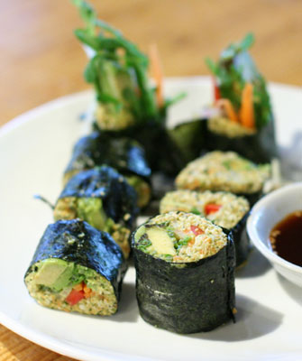 Raw Nori rolls at Radha restaurant ($7.00)