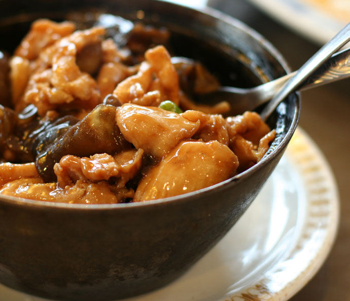 Chicken and black fungus hot pot from Ridge Garden Chinese restaurant in Vancouver, BC, Canada