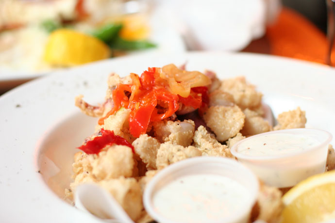 Calamari dish (Calmars Ã  la Nage, $9.99) from Salade De Fruits French restaurant in Vancouver