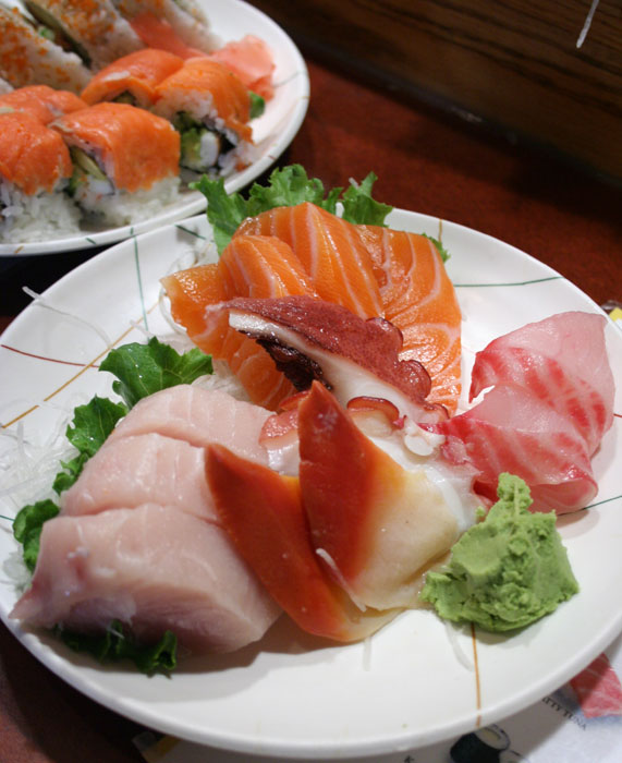 Assorted Japanese Sashimi and sushi