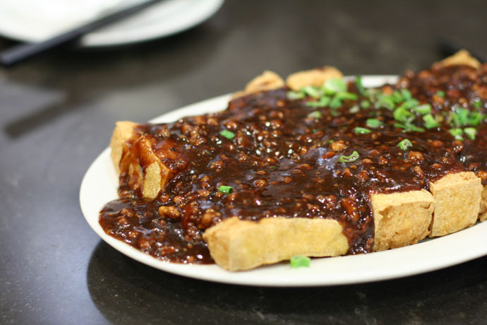 Deep fried Tofu with Minced Pork Sauce ($8.88)