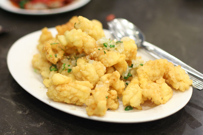 Deep fried squid with Chili and Pepper ($9.98) from Shanghai Wonderful restaurant in Richmond, BC, Canada.