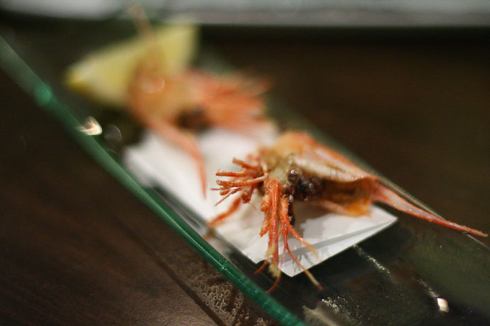 Deep fried prawn (came with Sashimi) from ShuRaku Japanese Restaurant in Vancouver.