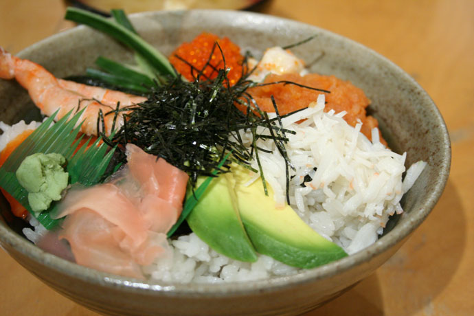 Seafood Don (Japanese seafood on rice)