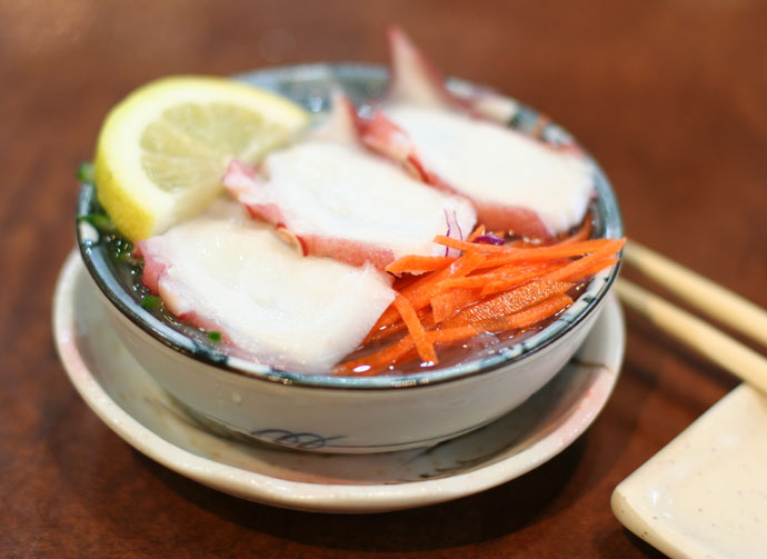 Tako sunomono (octopus salad with rice noodles and sweet vinegar broth) - $3.25