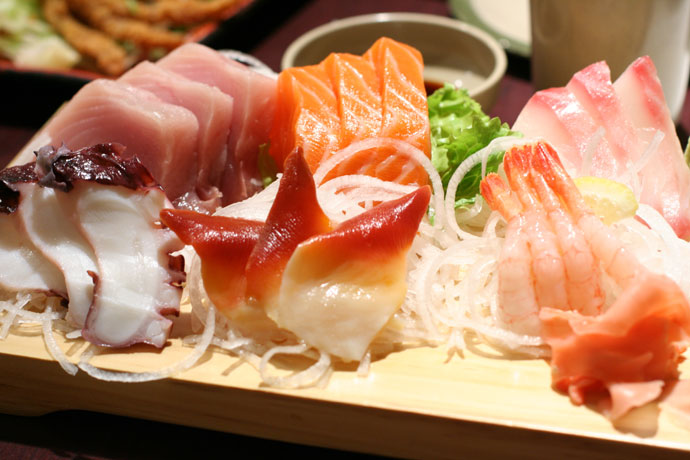Assorted Sashimi from Sushi Town ($13.95) in Burnaby, BC, Canada.