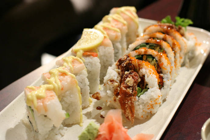 Mangodise Roll ($4.95) and Spider Roll ($6.95) from Sushi Town in Burnaby, BC, Canada.