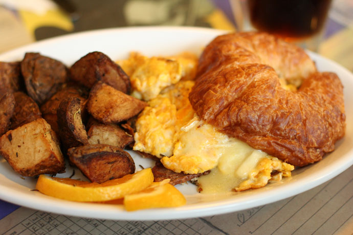 Mangled Eggs ($8.00) for Breakfast at the Templeton restaurant on Granville Street