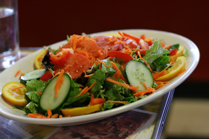 Dinner Salad from the Templeton on Granville Street in downtown Vancouver BC Canada.