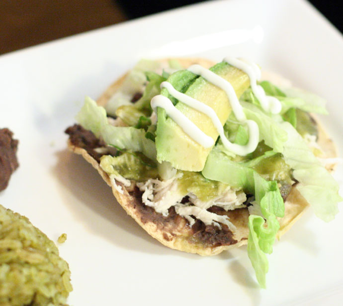 Tostada de Pollo (included in the Lunch Platter)