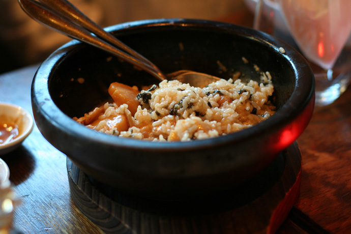 Ishiyaki Seafood Risotto ($8.30) from Toratatsu Japanese Tapas in Vancouver.