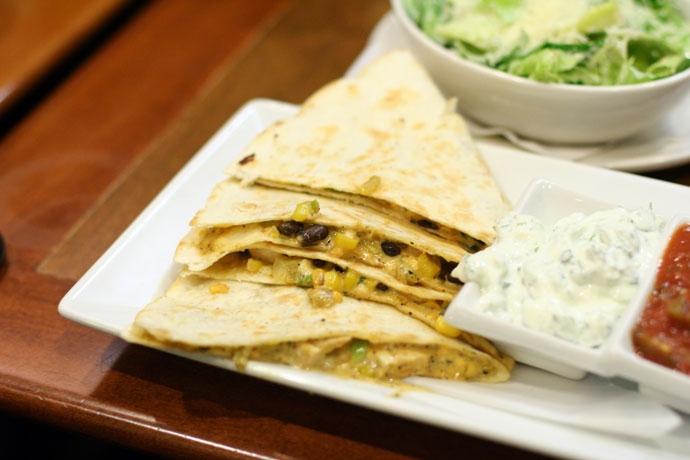 Chipotle Chicken Quesadilla & Caesar ($10.99) from White Spot restaurant in Vancouver.